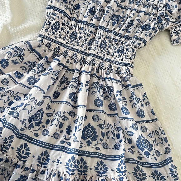 JessaKae Blue and White Floral Midi Dress - Picture 5 of 8